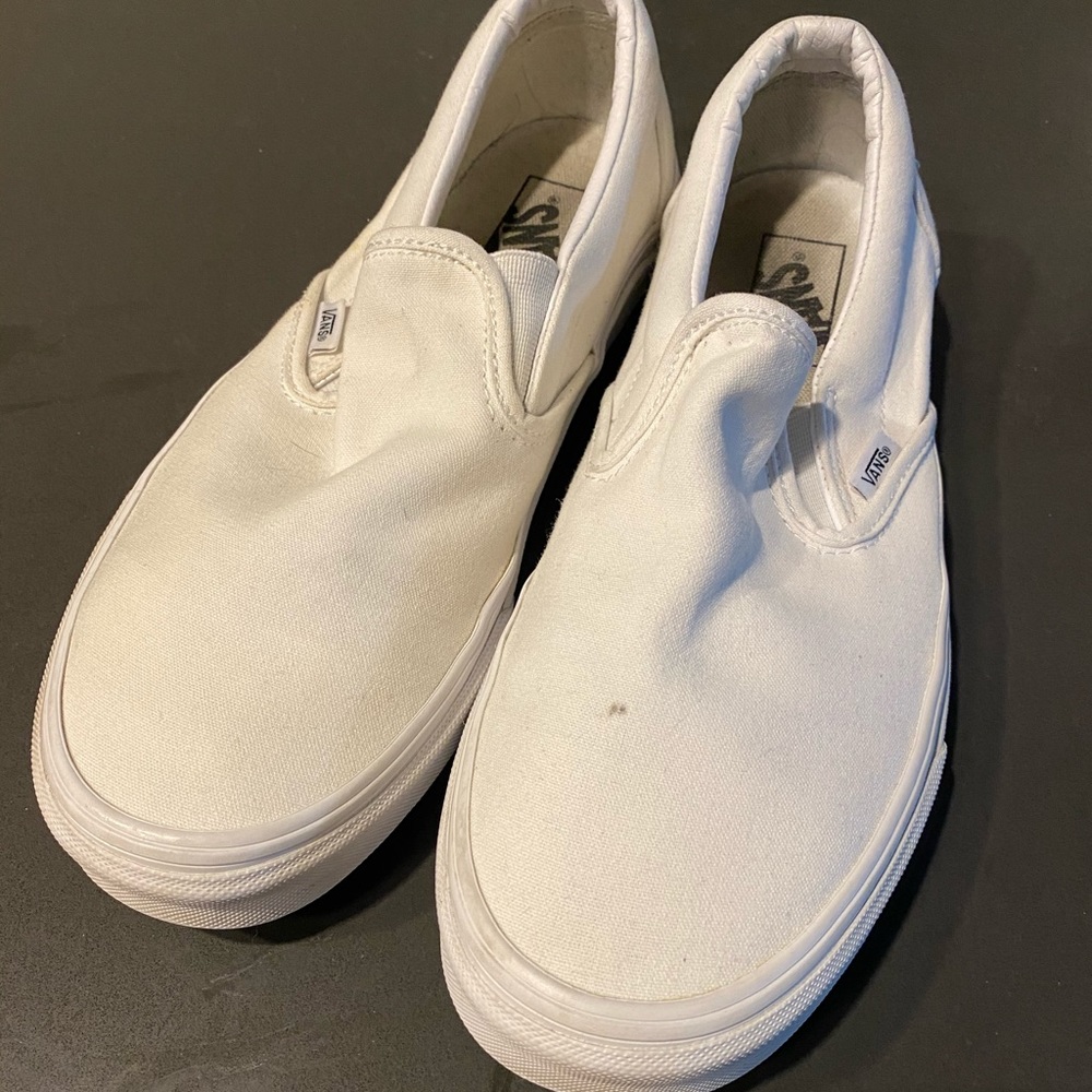 Vans All White Slip-ons